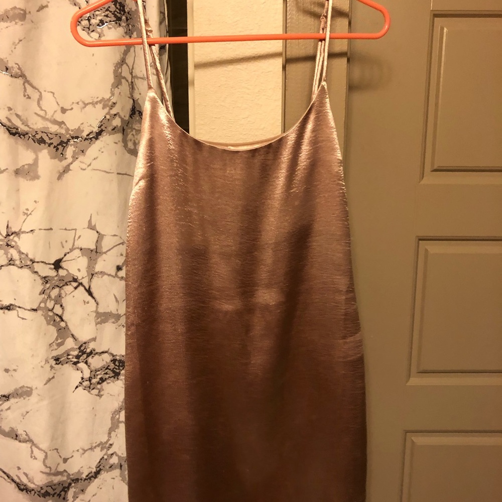 Rose satin urban outfitters dress